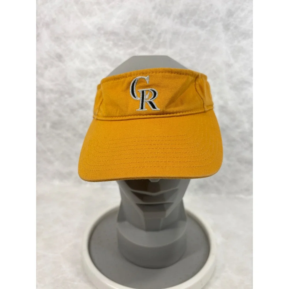 Twins Enterprise MLB Colorado Rockies Visor Hat Yellow Cotton Adjustable CR Logo